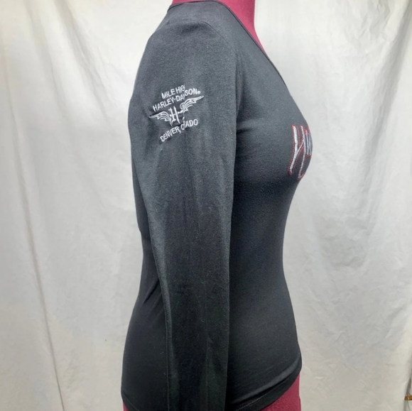 Harley-Davidson Black Embroidered Tee - Picture 4 of 8